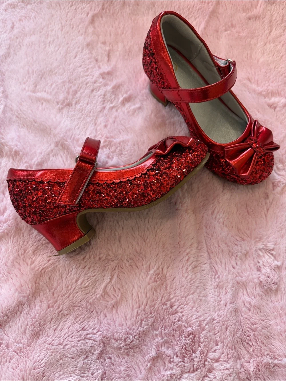 Girls Red Glitter Mary Janes and White Sandals - Kids Shoes Set